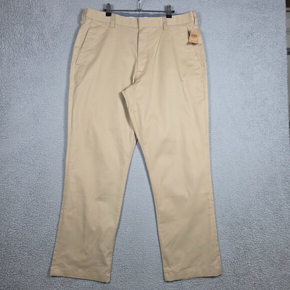 Duluth Trading Co Pants Mens Size 36x32 Beige Relaxed Fit No Iron Pant Class Act - Picture 1 of 10